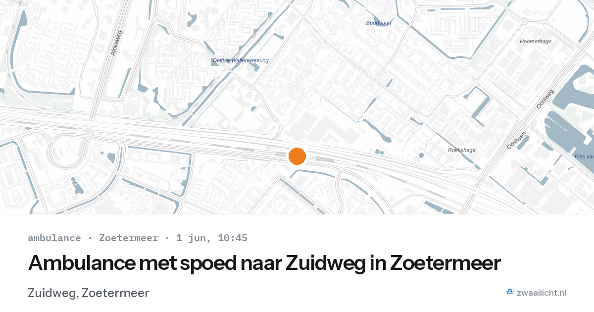 Ambulance met spoed naar Zuidweg in Zoetermeer — 1 jun 2026