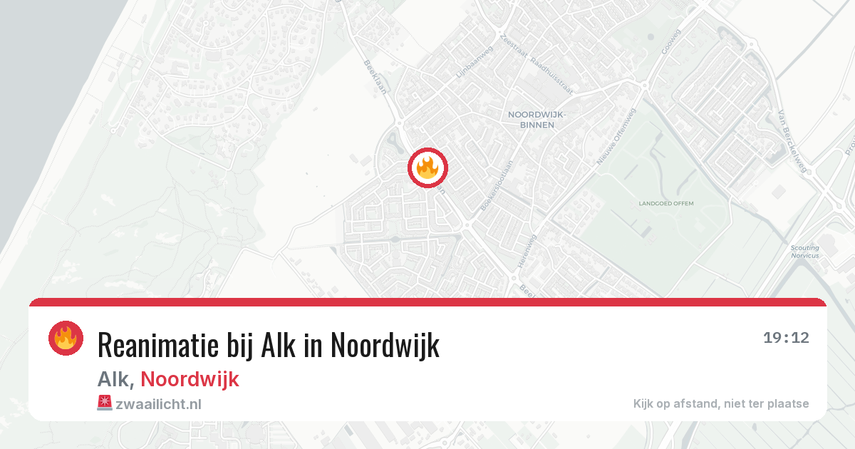 Reanimatie bij Alk in Noordwijk — 15 mei 2026