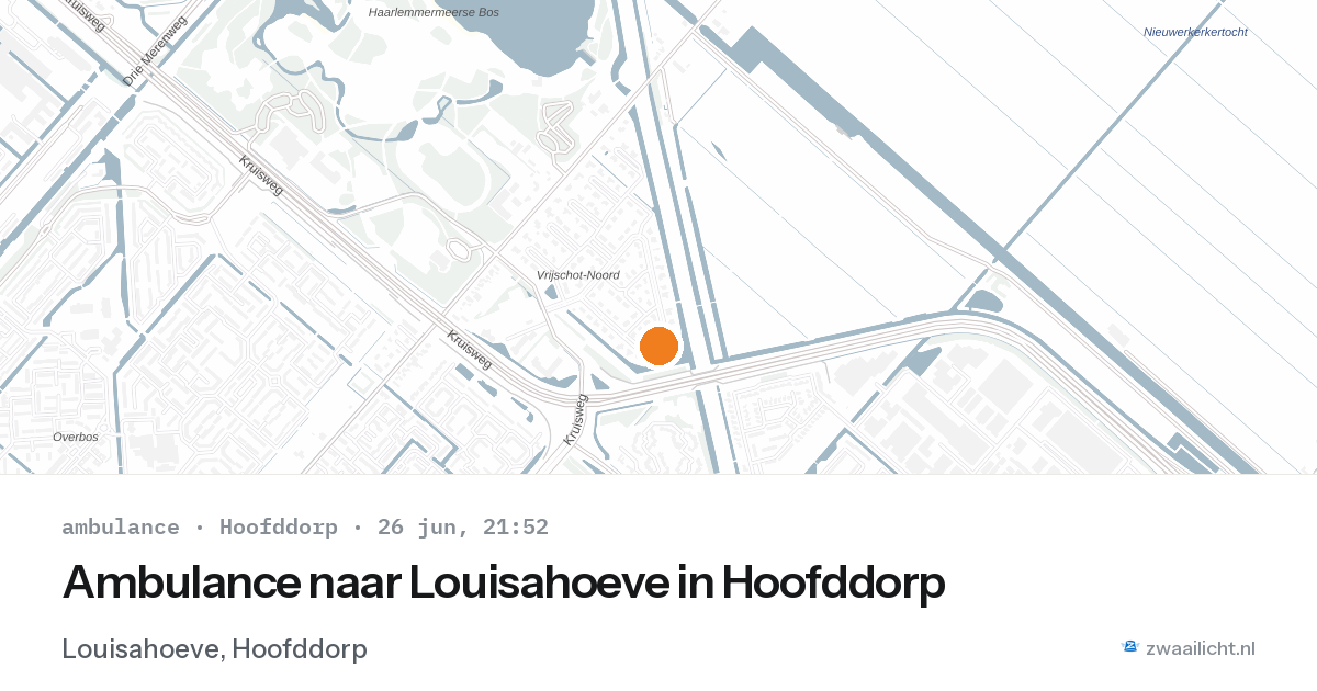 Ambulance naar Louisahoeve in Hoofddorp — 26 jun 2026