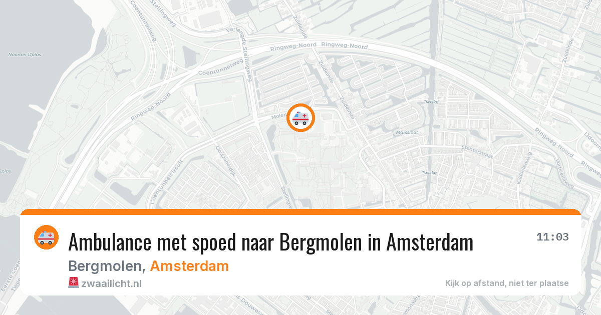 Ambulance met spoed naar Bergmolen in Amsterdam — 29 jun 2026