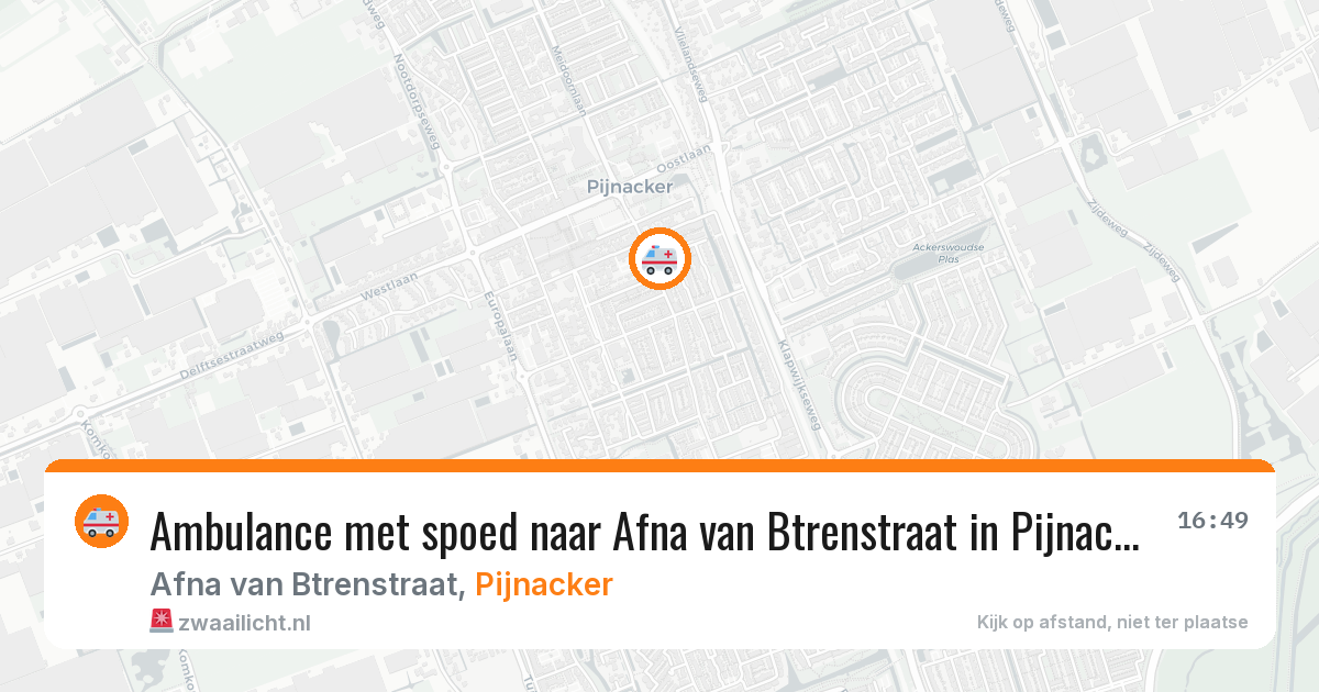 Ambulance met spoed naar Afna van Btrenstraat in Pijnacker — 1 jun 2026