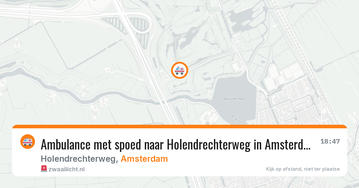Ambulance met spoed naar Holendrechterweg in Amsterdam — 20 jun 2026