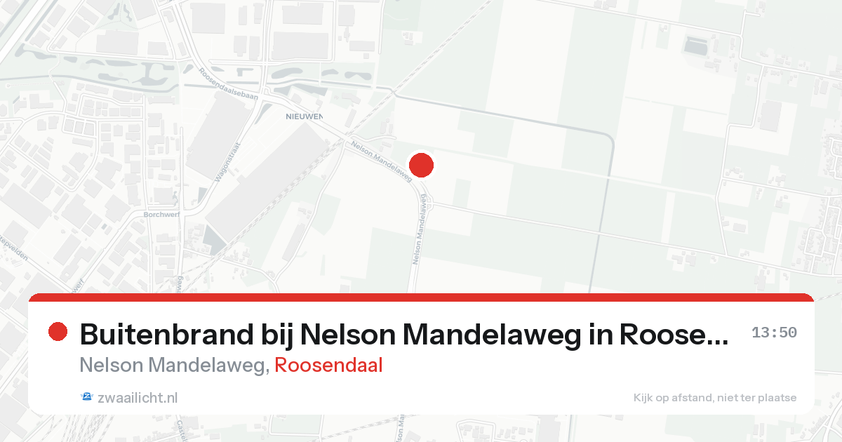 Buitenbrand bij Nelson Mandelaweg in Roosendaal — 21 aug 2026