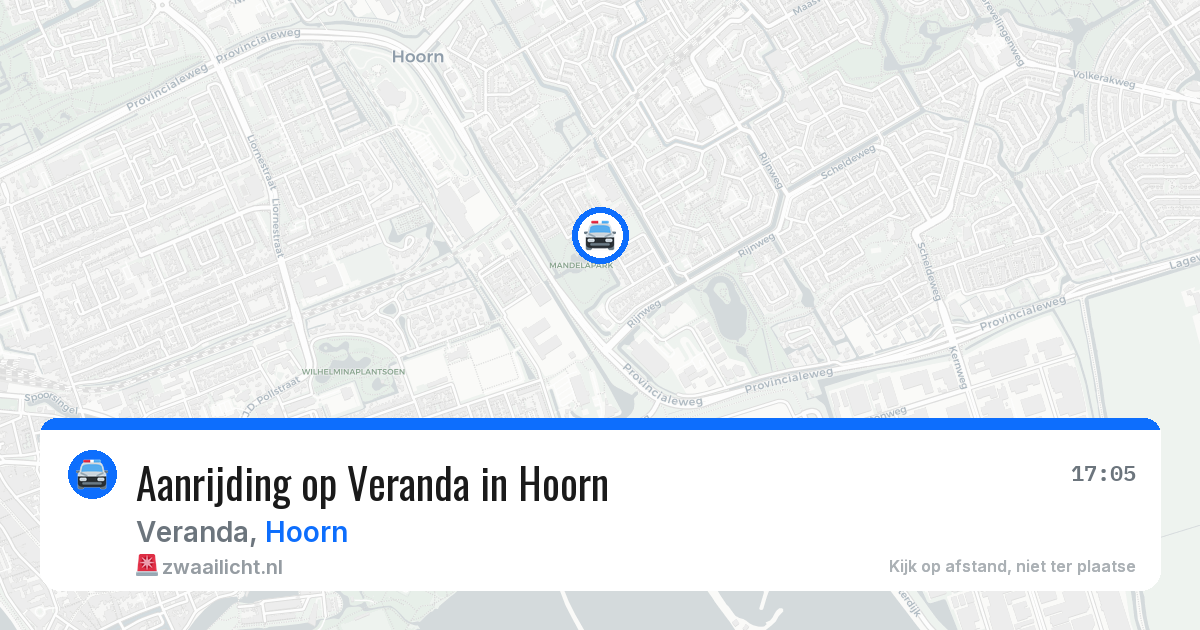 Aanrijding op Veranda in Hoorn — 26 jul 2026