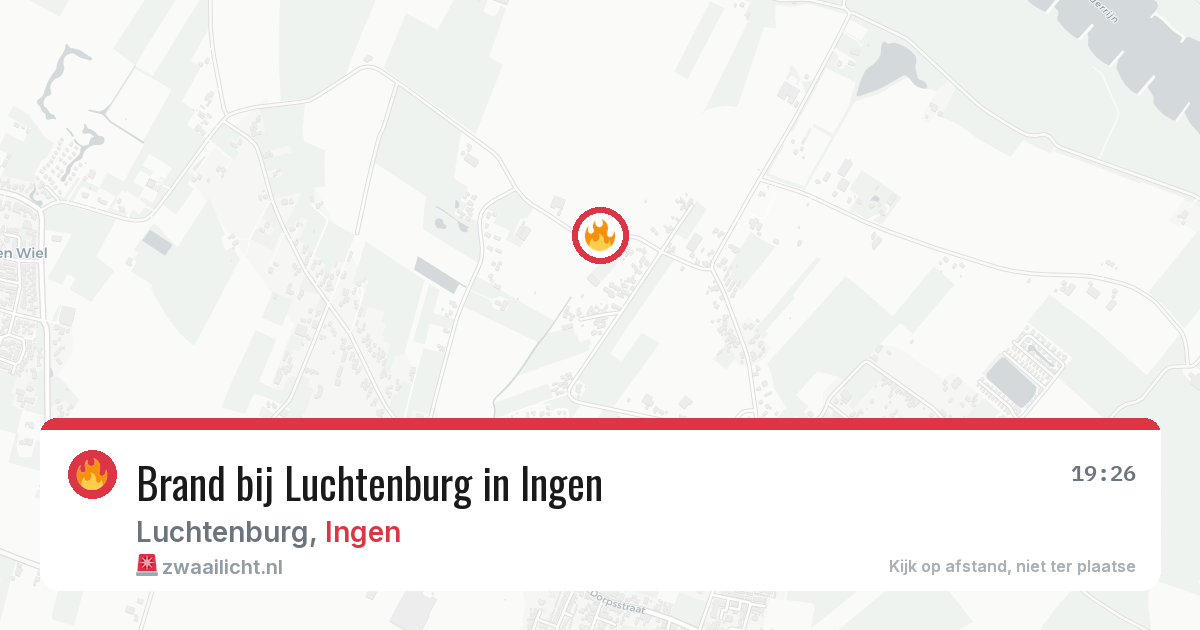 Brand bij Luchtenburg in Ingen — 7 jul 2026