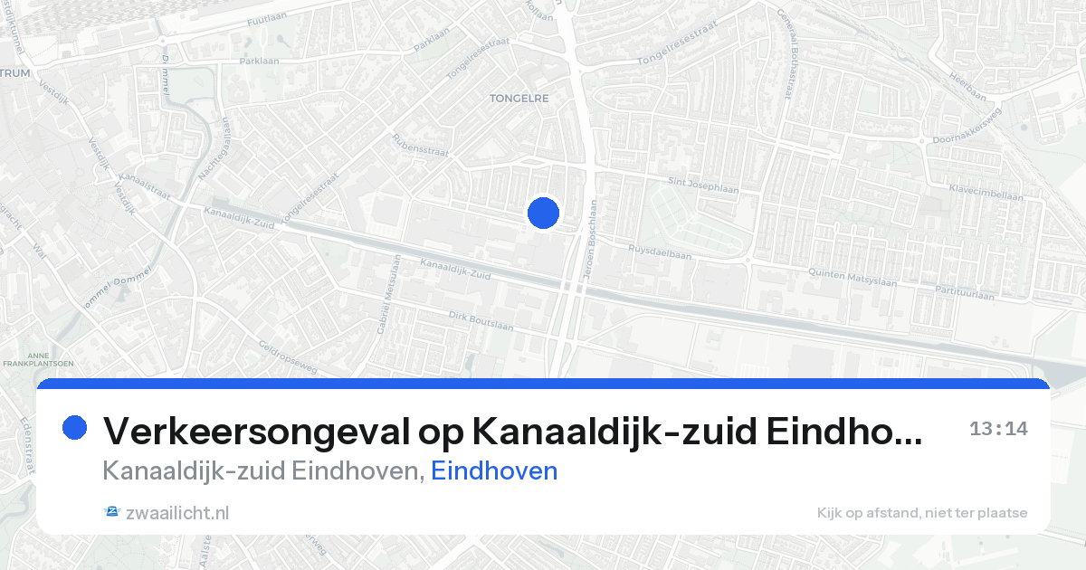 Verkeersongeval op Kanaaldijk-zuid Eindhoven in Eindhoven — 22 aug 2026