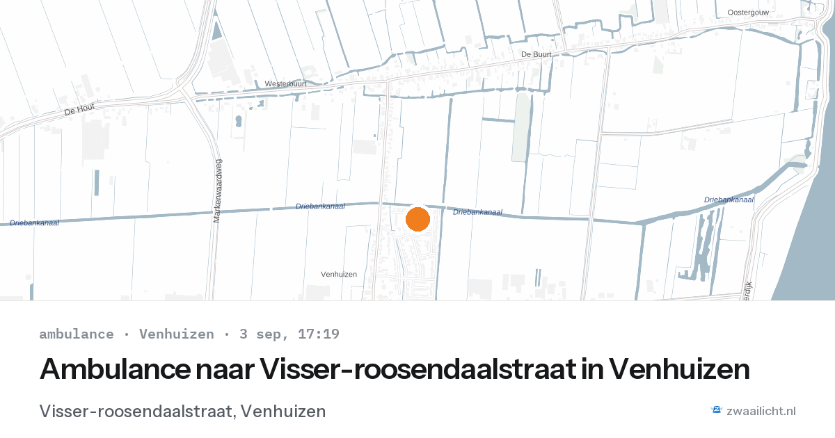 Ambulance naar Visser-roosendaalstraat in Venhuizen — 3 sep 2026