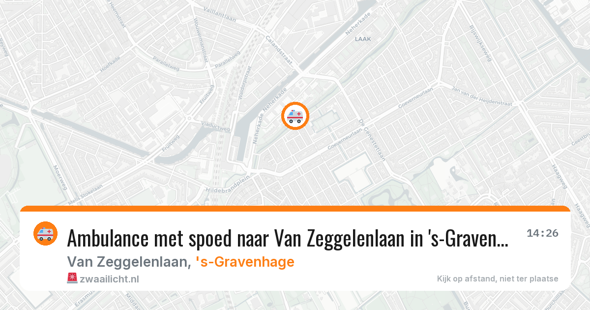 Ambulance met spoed naar Van Zeggelenlaan in 's-Gravenhage — 1 apr 2026