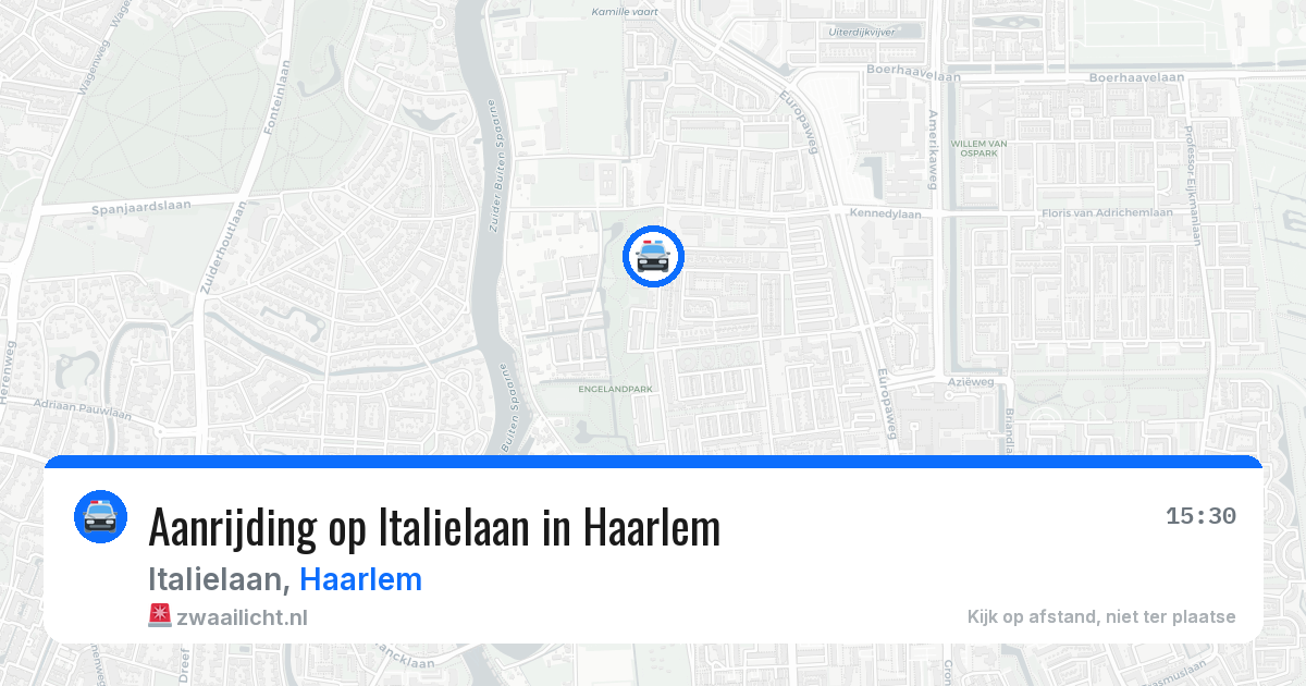 Aanrijding op Italielaan in Haarlem — 24 mei 2026