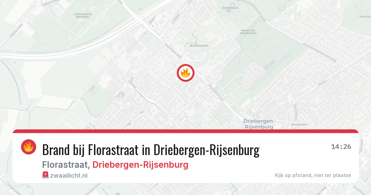 Brand bij Florastraat in Driebergen-Rijsenburg — 6 apr 2026