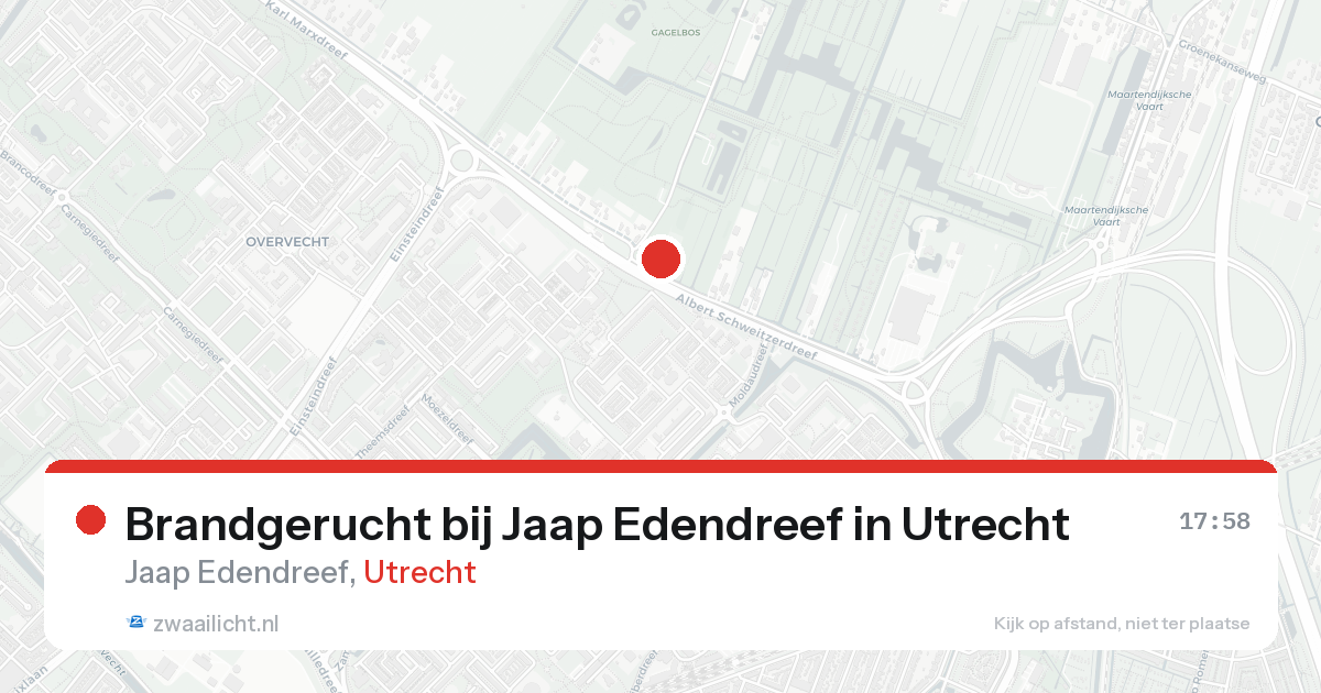 Brandgerucht bij Jaap Edendreef in Utrecht — 20 aug 2026