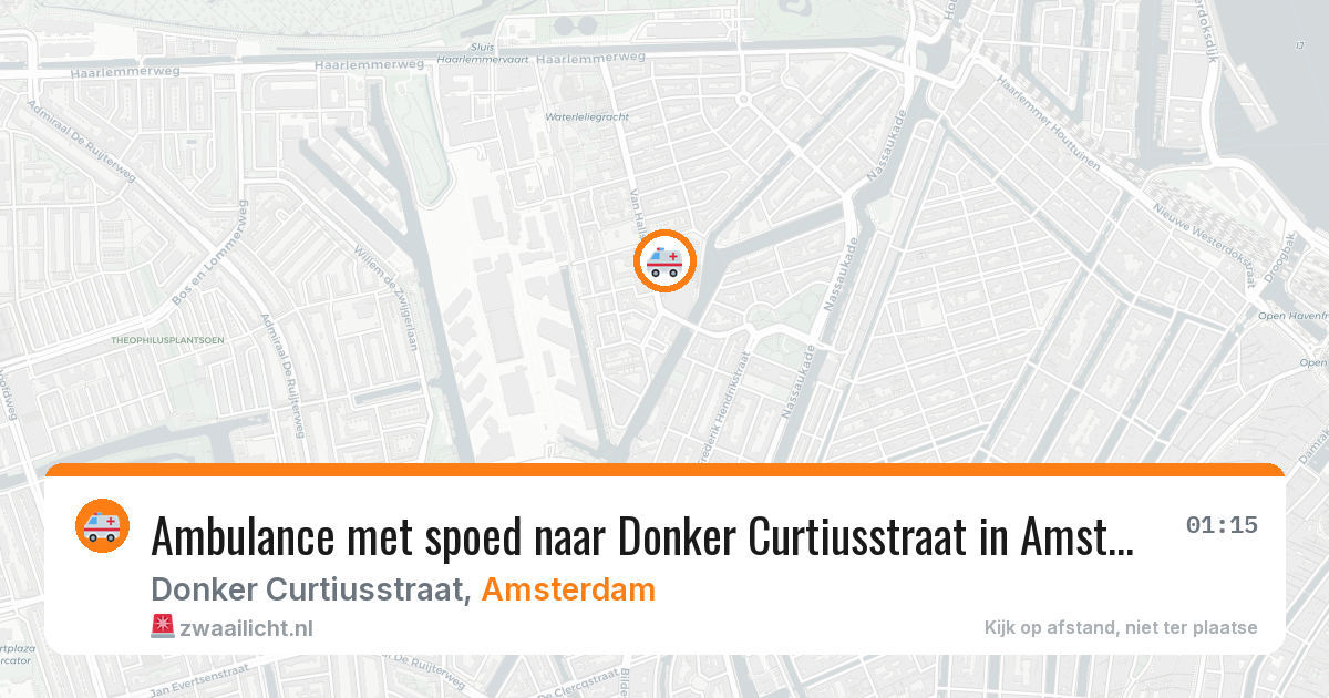 Ambulance met spoed naar Donker Curtiusstraat in Amsterdam — 30 mei 2026