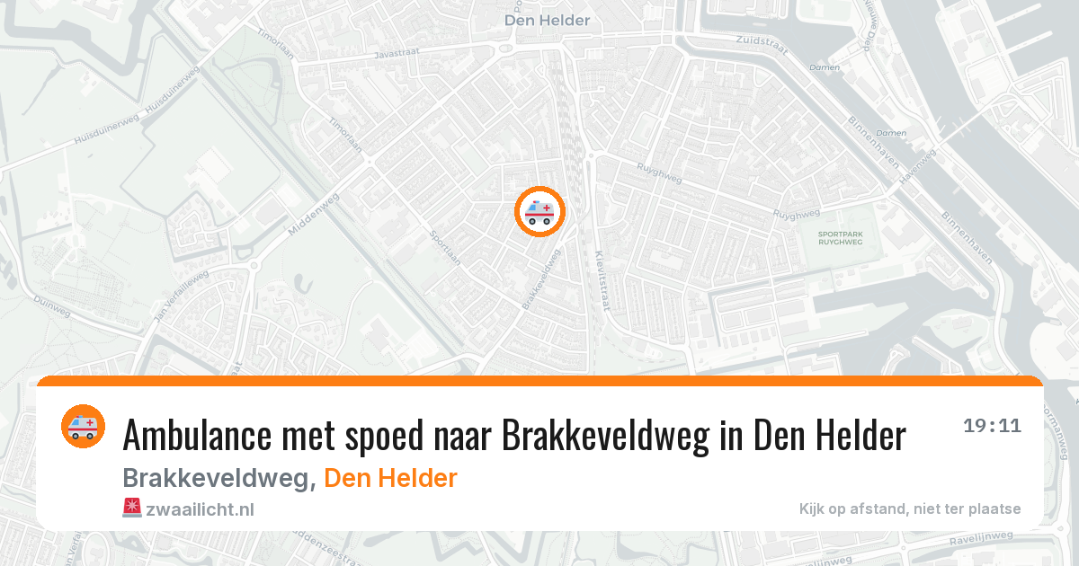Ambulance met spoed naar Brakkeveldweg in Den Helder — 31 jul 2026