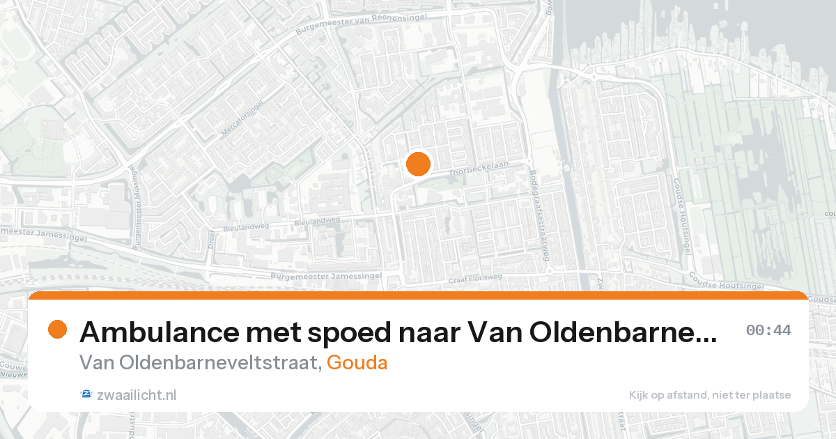 Ambulance met spoed naar Van Oldenbarneveltstraat in Gouda — 24 aug 2026