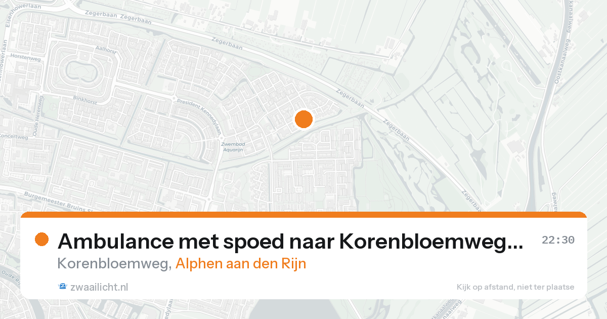 Ambulance met spoed naar Korenbloemweg in Alphen aan den Rijn — 19 aug 2026