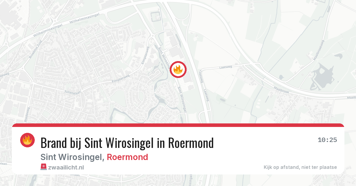 Brand bij Sint Wirosingel in Roermond — 11 aug 2026
