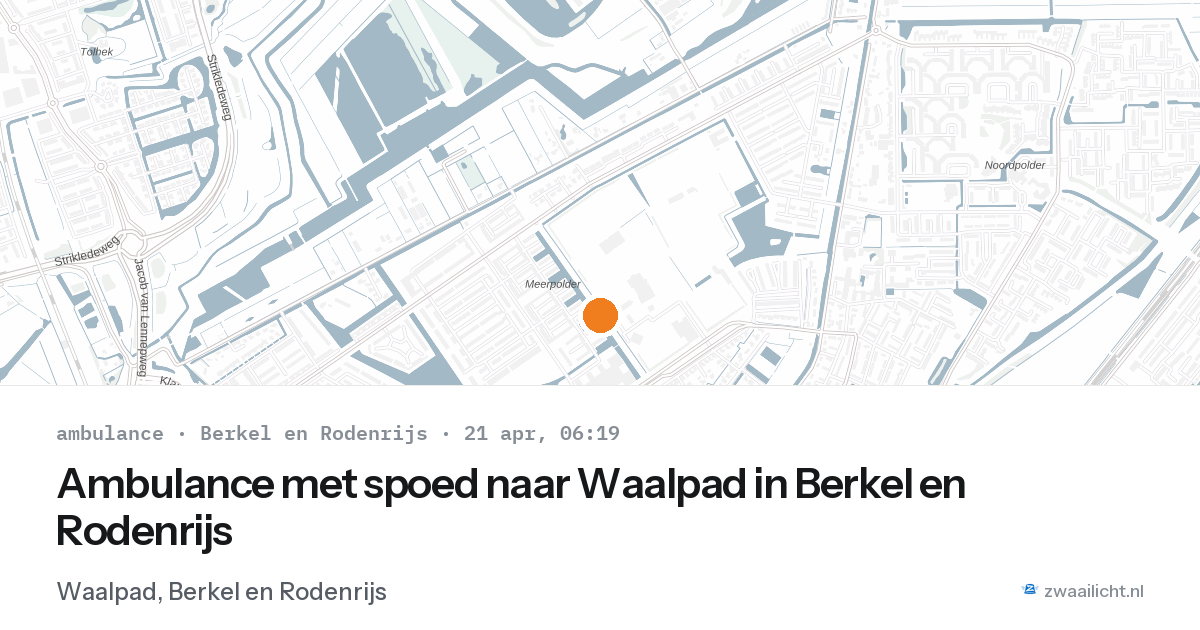 Ambulance met spoed naar Waalpad in Berkel en Rodenrijs — 21 apr 2026