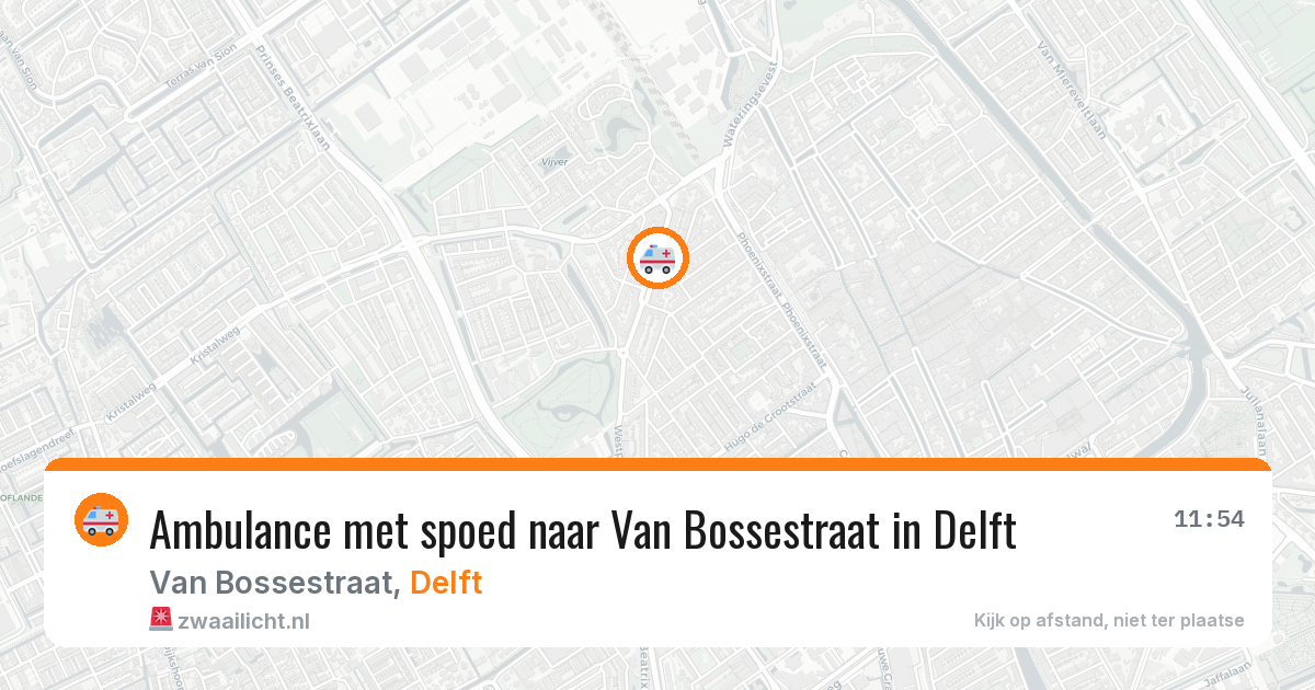 Ambulance met spoed naar Van Bossestraat in Delft — 19 jul 2026