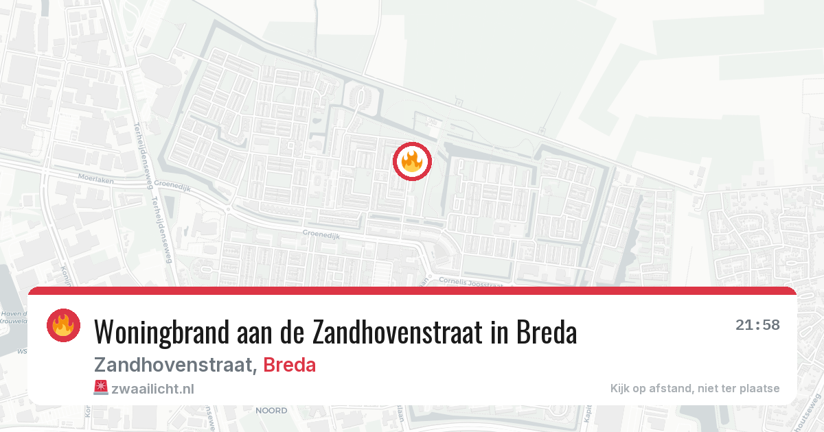 Woningbrand aan de Zandhovenstraat in Breda — 1 aug 2026