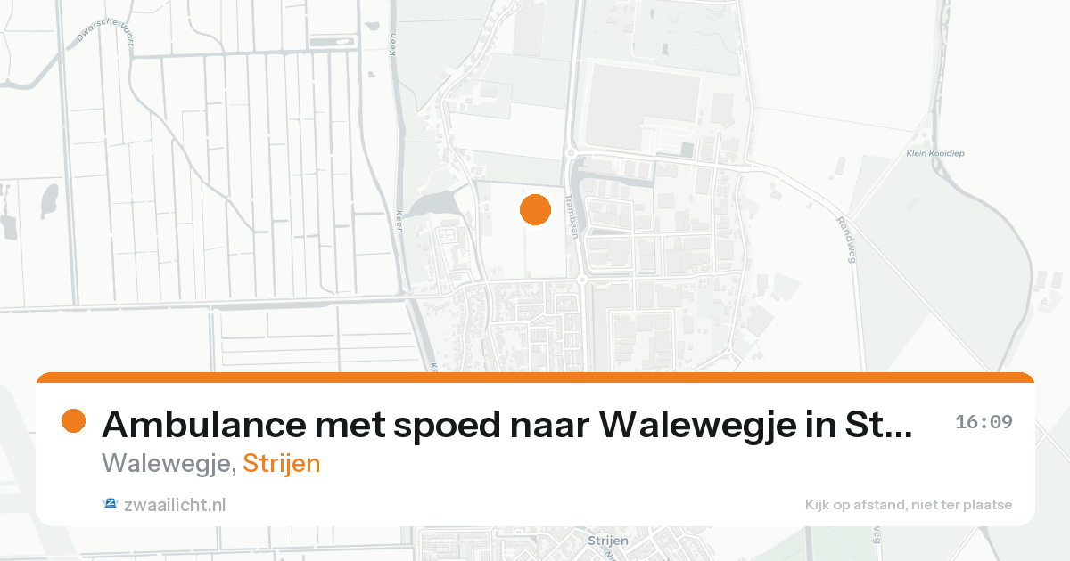 Ambulance met spoed naar Walewegje in Strijen — 18 aug 2026