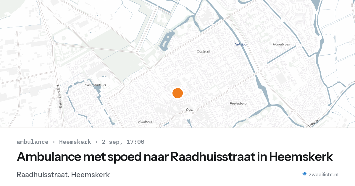 Ambulance met spoed naar Raadhuisstraat in Heemskerk — 2 sep 2026
