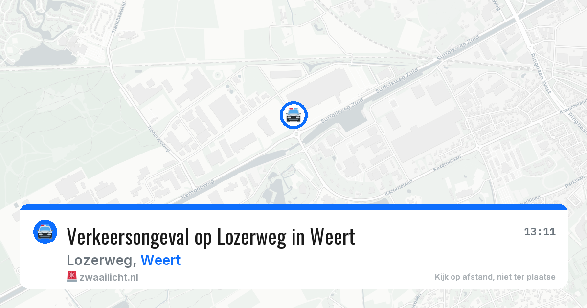 Verkeersongeval op Lozerweg in Weert — 24 apr 2026
