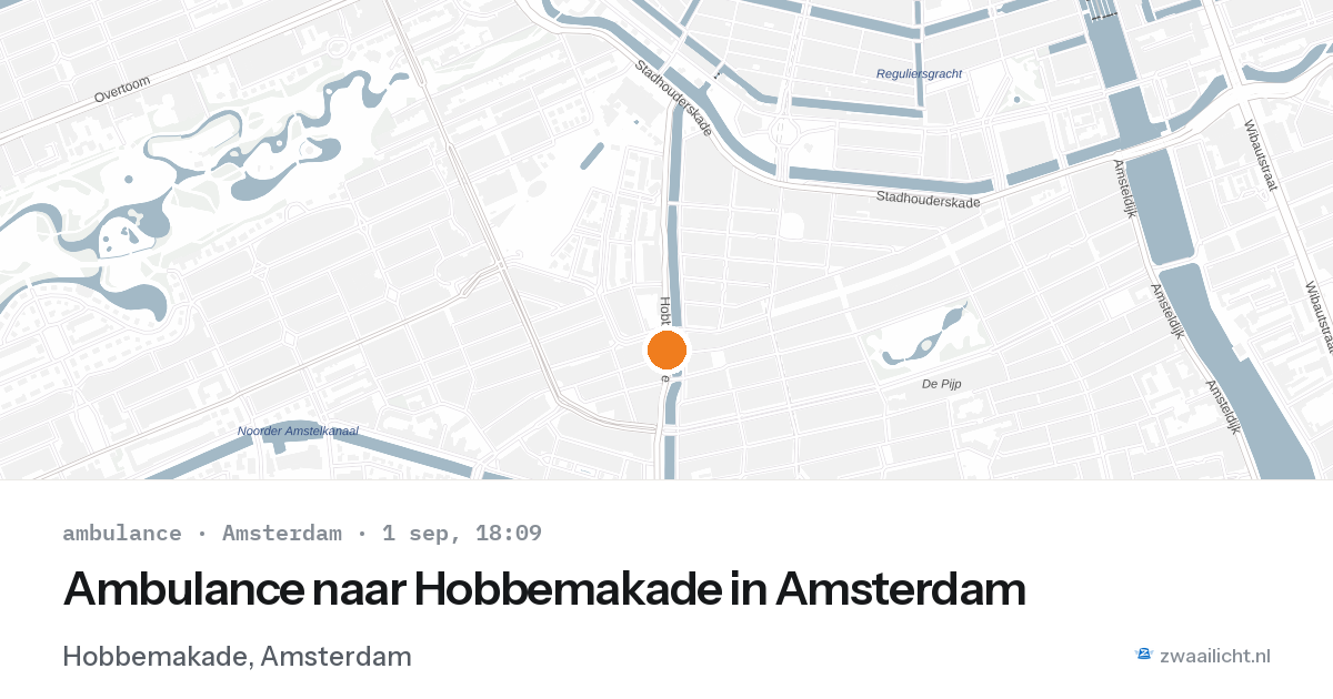 Ambulance naar Hobbemakade in Amsterdam — 1 sep 2026