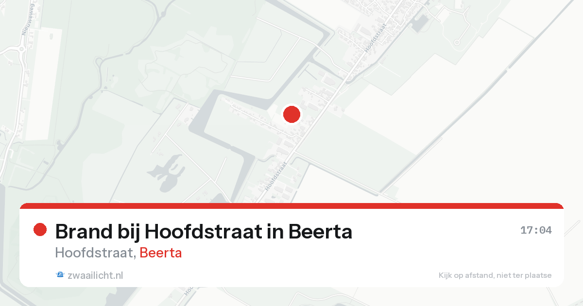 Brand bij Hoofdstraat in Beerta — 20 aug 2026