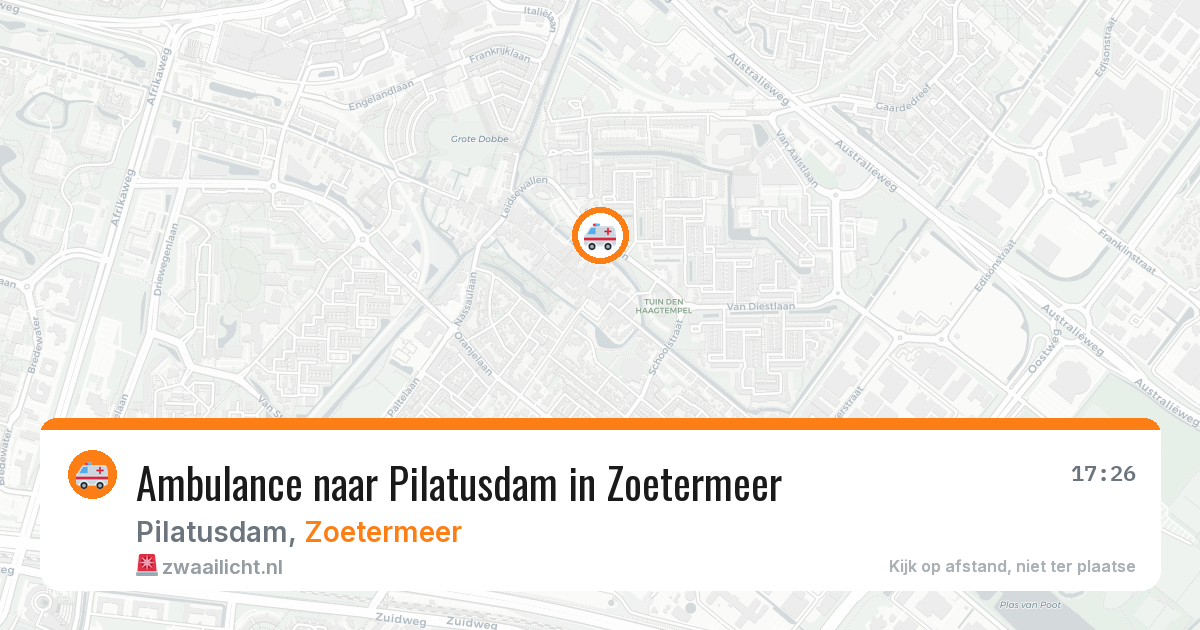Ambulance naar Pilatusdam in Zoetermeer — 18 jun 2026