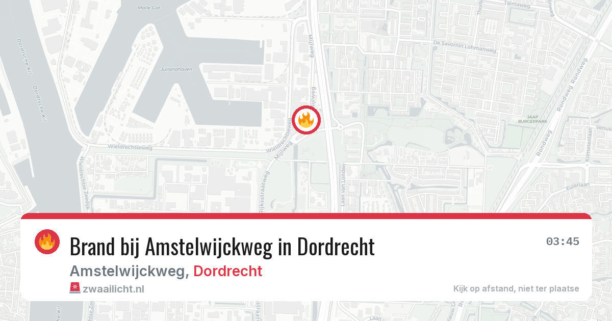 Brand bij Amstelwijckweg in Dordrecht — 20 jun 2026