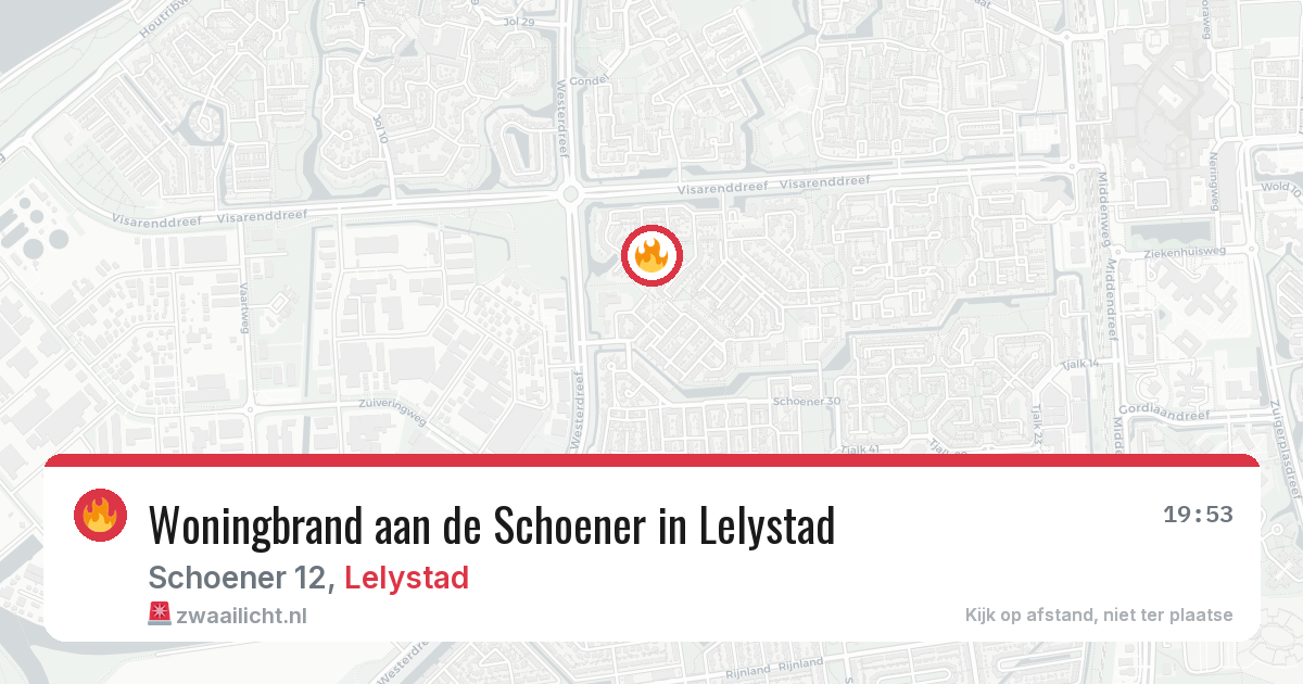 Woningbrand aan de Schoener in Lelystad — 22 jun 2026