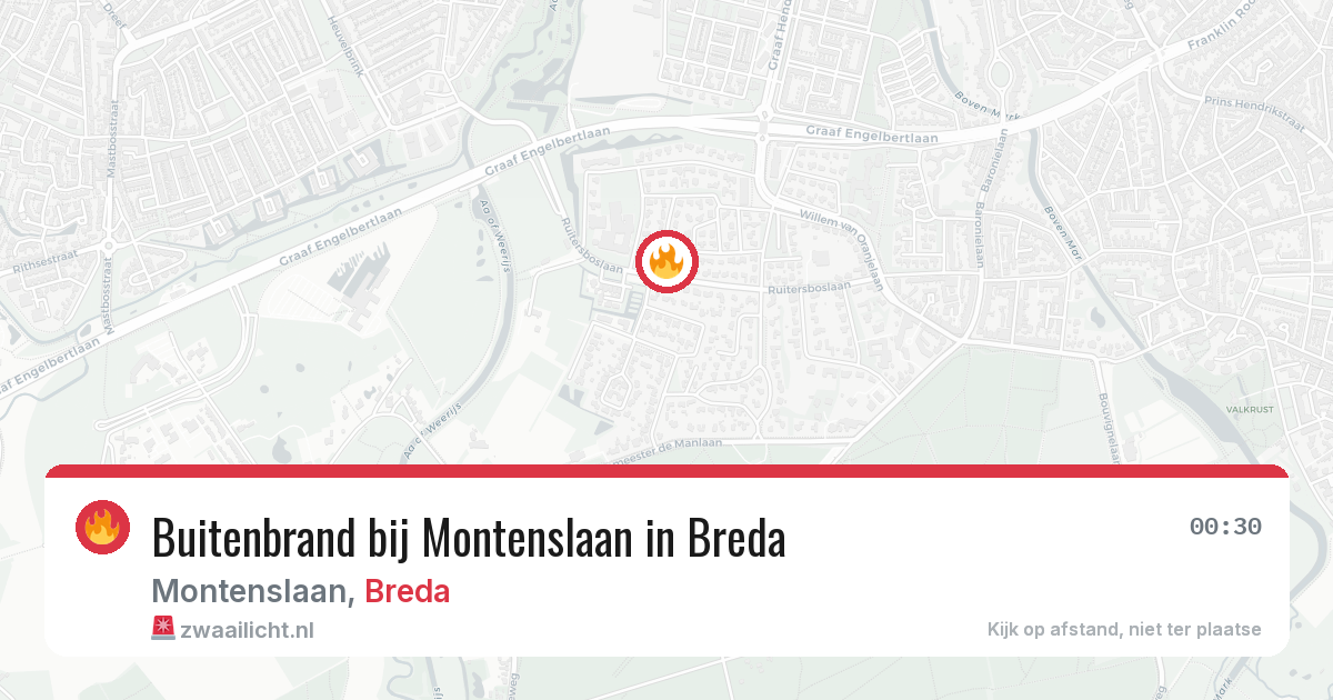 Buitenbrand bij Montenslaan in Breda — 25 mei 2026