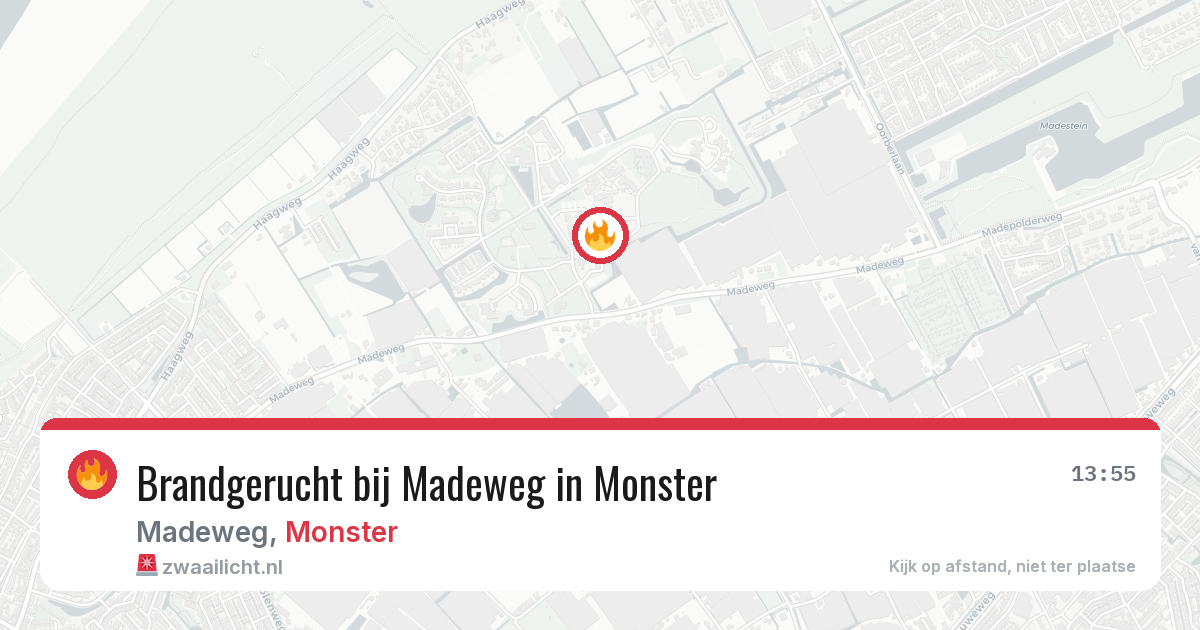 Brandgerucht bij Madeweg in Monster — 11 aug 2026