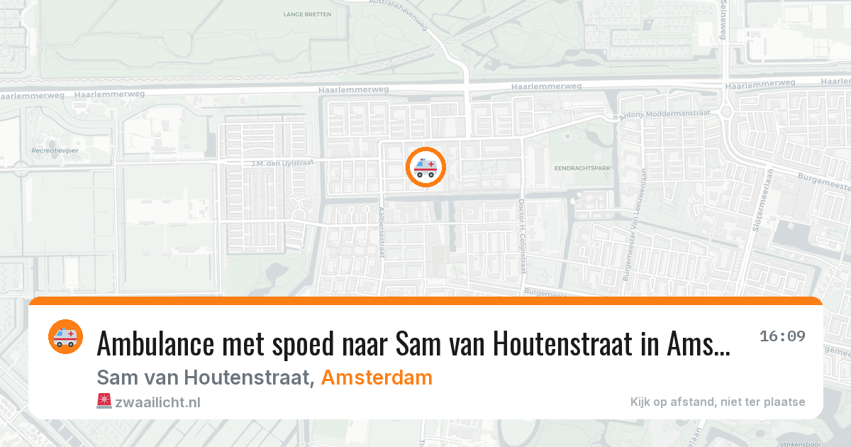 Ambulance met spoed naar Sam van Houtenstraat in Amsterdam — 13 aug 2026