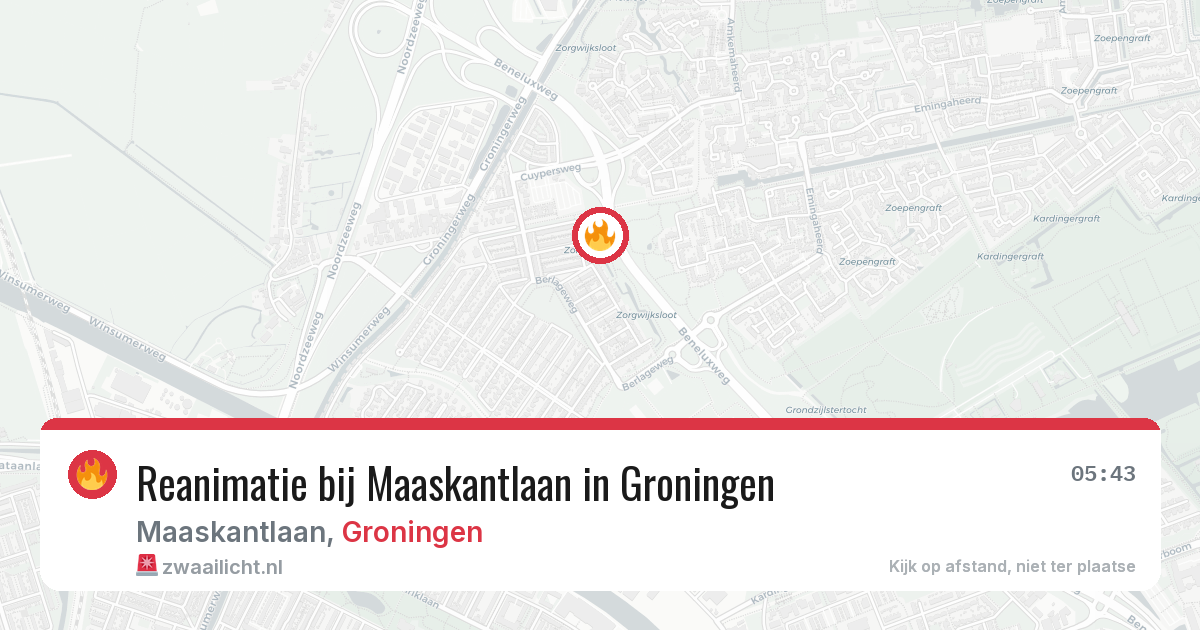 Reanimatie bij Maaskantlaan in Groningen — 5 mrt 2026
