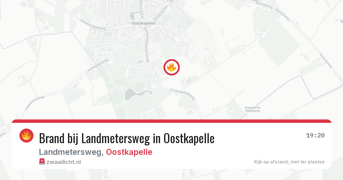 Brand bij Landmetersweg in Oostkapelle — 25 jun 2026
