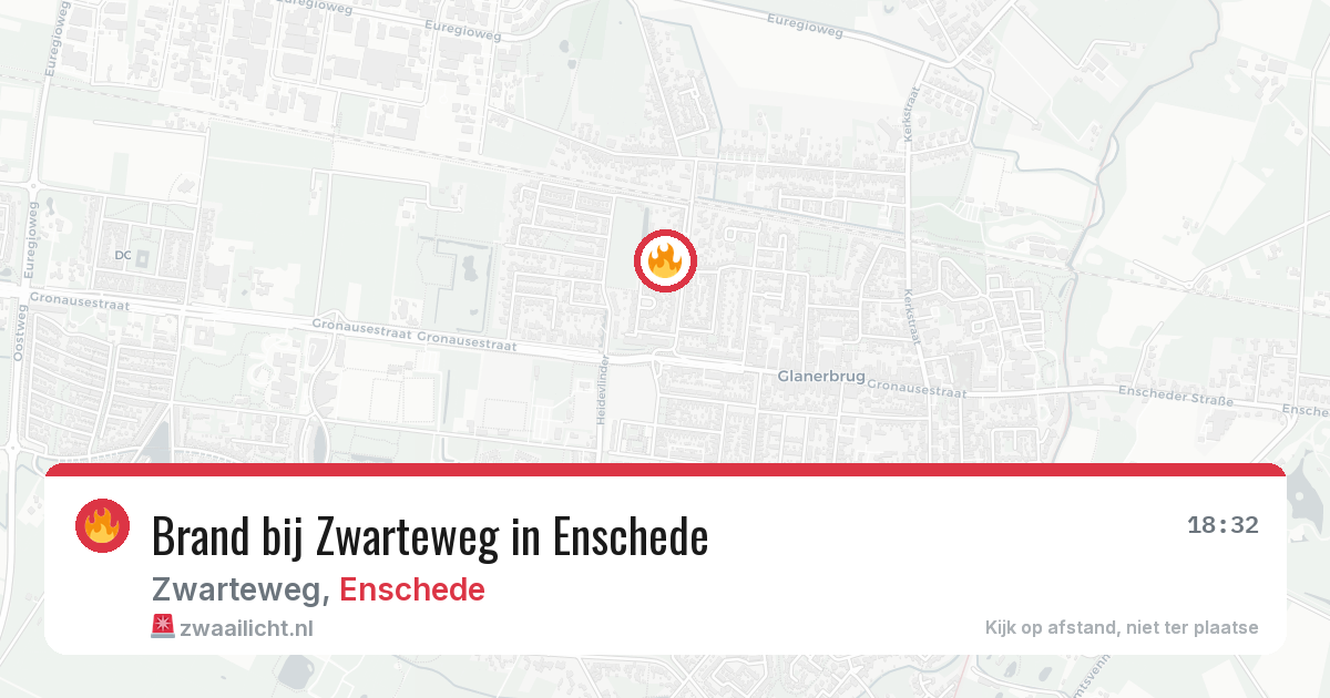 Brand bij Zwarteweg in Enschede — 3 aug 2026