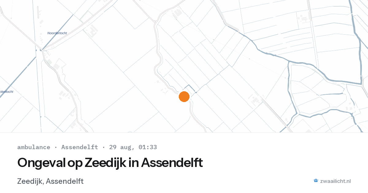 Ongeval op Zeedijk in Assendelft — 28 aug 2026