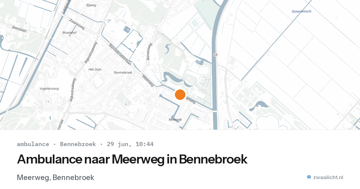 Ambulance naar Meerweg in Bennebroek — 29 jun 2026