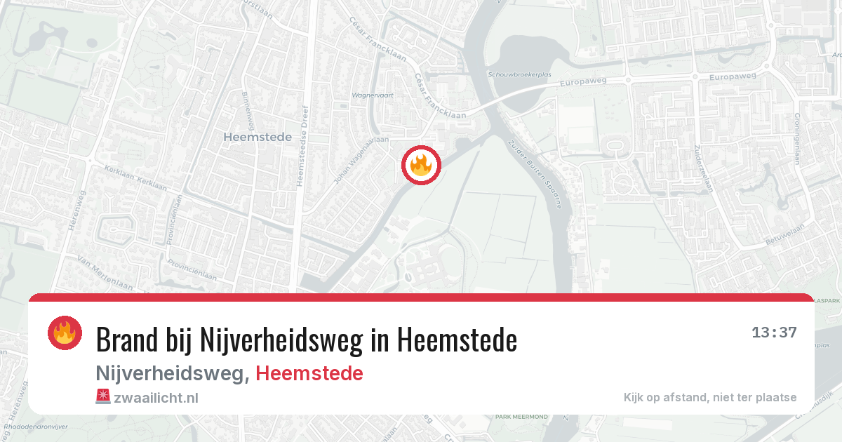 Brand bij Nijverheidsweg in Heemstede — 18 mei 2026
