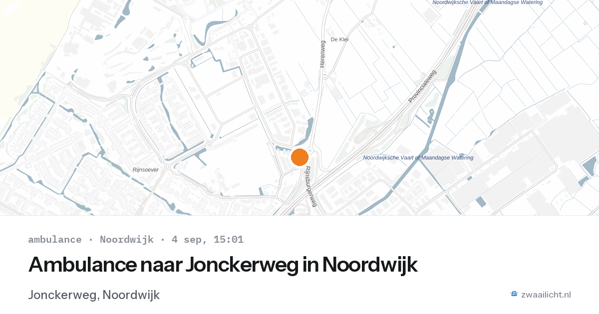 Ambulance naar Jonckerweg in Noordwijk — 4 sep 2026