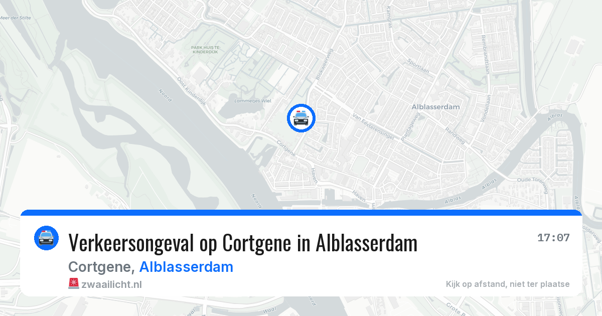 Verkeersongeval op Cortgene in Alblasserdam — 13 aug 2026