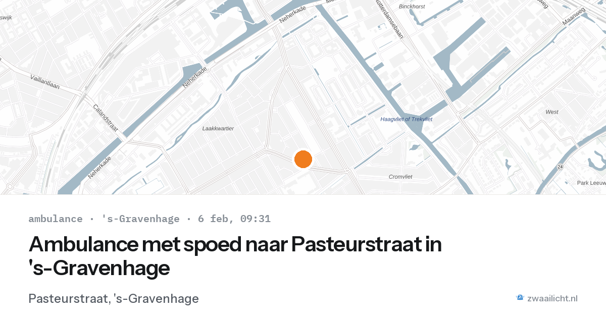 Ambulance met spoed naar Pasteurstraat in 's-Gravenhage — 6 feb 2026