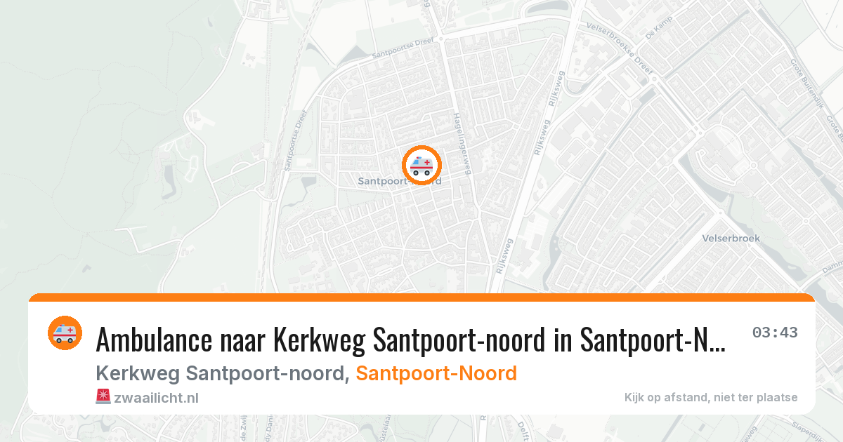 Ambulance naar Kerkweg Santpoort-noord in Santpoort-Noord — 14 jun 2026