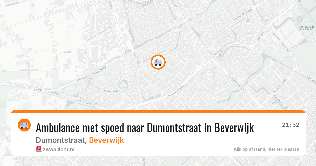 Ambulance met spoed naar Dumontstraat in Beverwijk — 8 mei 2026