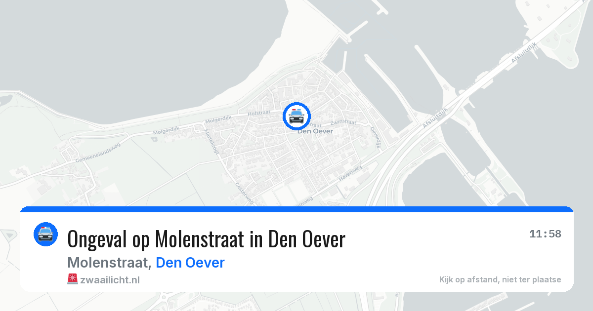 Ongeval op Molenstraat in Den Oever — 30 jul 2026