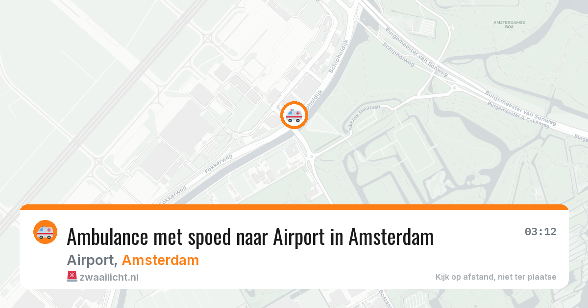 Ambulance met spoed naar Airport in Amsterdam — 1 apr 2026