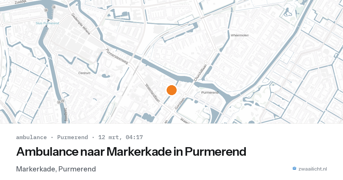 Ambulance naar Markerkade in Purmerend — 12 mrt 2026