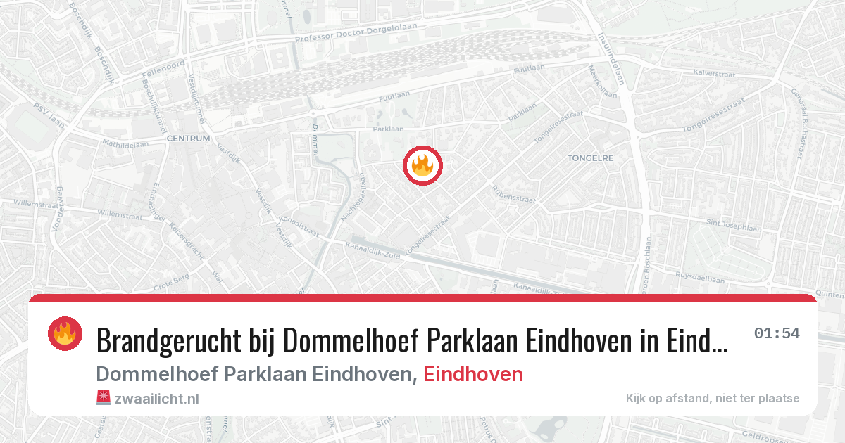 Brandgerucht bij Dommelhoef Parklaan Eindhoven in Eindhoven — 13 apr 2026