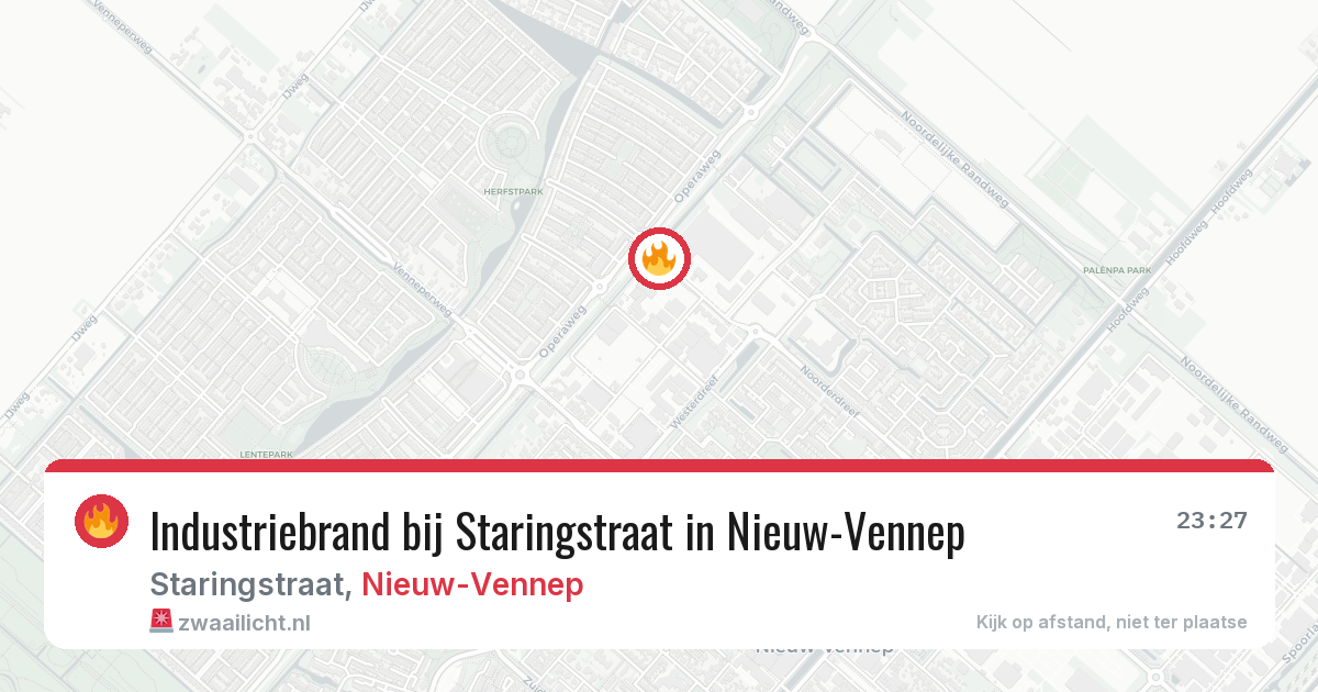 Industriebrand bij Staringstraat in Nieuw-Vennep — 6 jul 2026